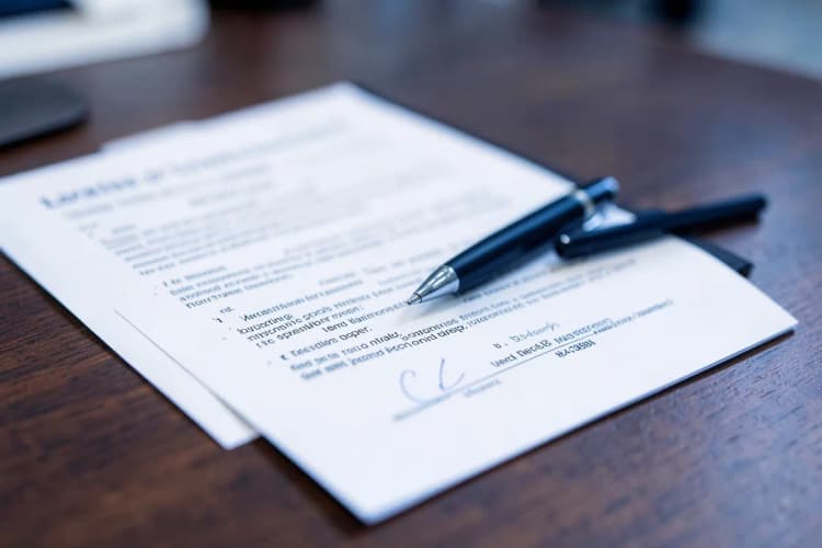 Um documento de contrato de aluguel sendo assinado