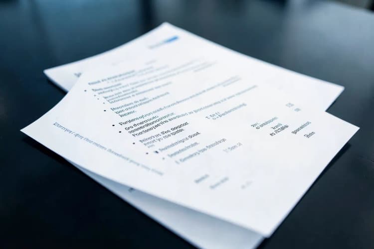 Uma lista de cláusulas contratuais com marcadores, simulando um contrato.